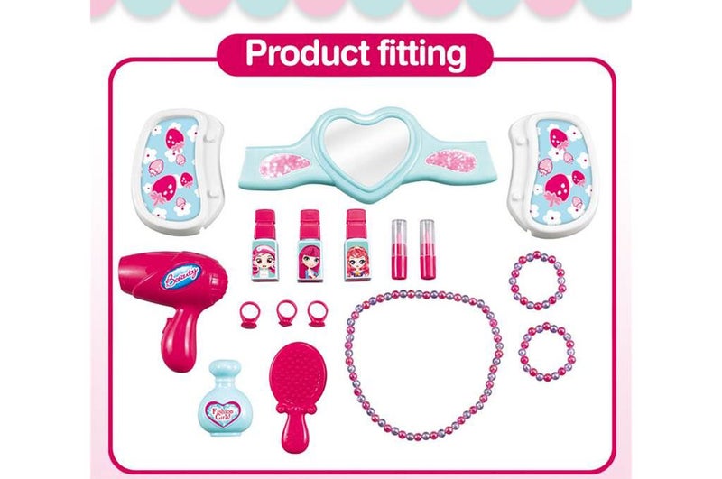 ST ZONE Pretend Play Makeup Toy Set with Dresser Suitcase | Educational Beauty & Cosmetics Kit for Girls | Safe Non-Toxic Role Play Toy - Image 3